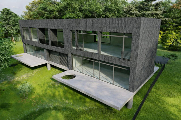 Modernus dvibutis namas Lentvario g., Aukštuosiuose Šančiuose